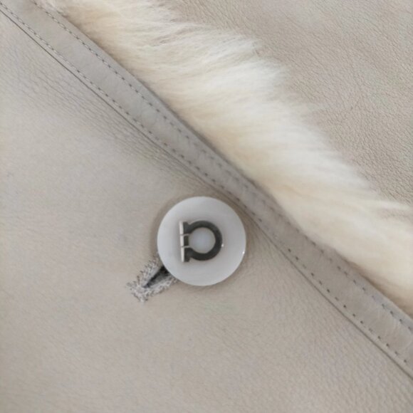 $4995 Authentic SALVATORE FERRAGAMO Made in ITALY Beige Lamb Leather Jacket Sz.8 - Picture 8 of 12